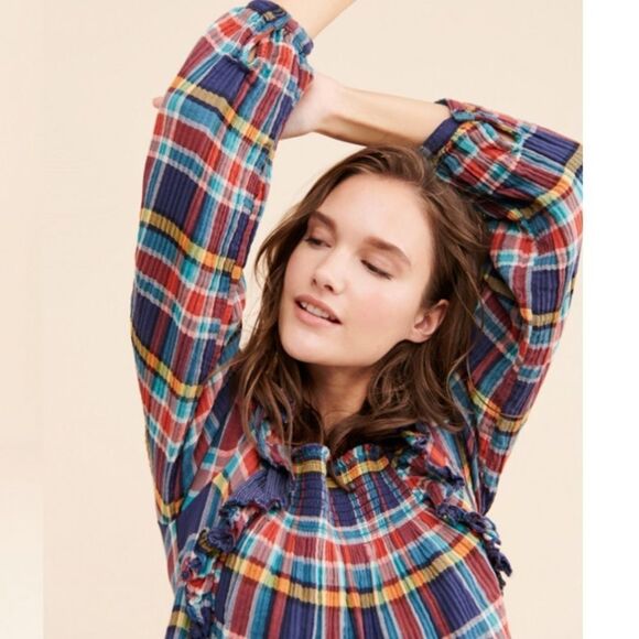 NWT Free People We The Free Siena Plaid Pullover - Picture 7 of 8